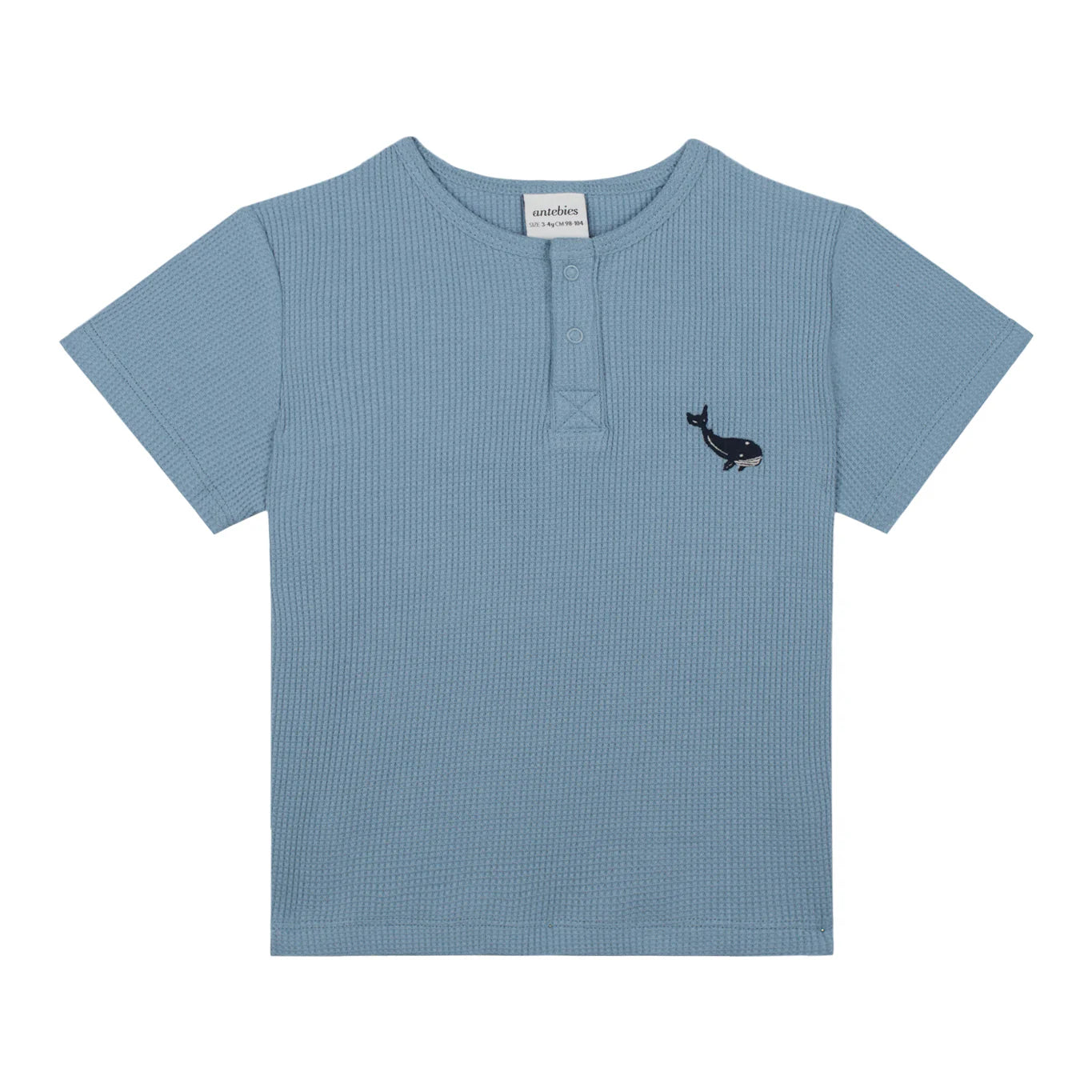 Blue Waffle Shot Daily Set with Whale Embroidery