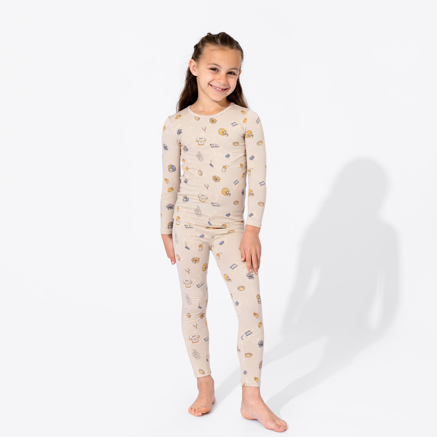 Football Bamboo Kids Pajama Short Set
