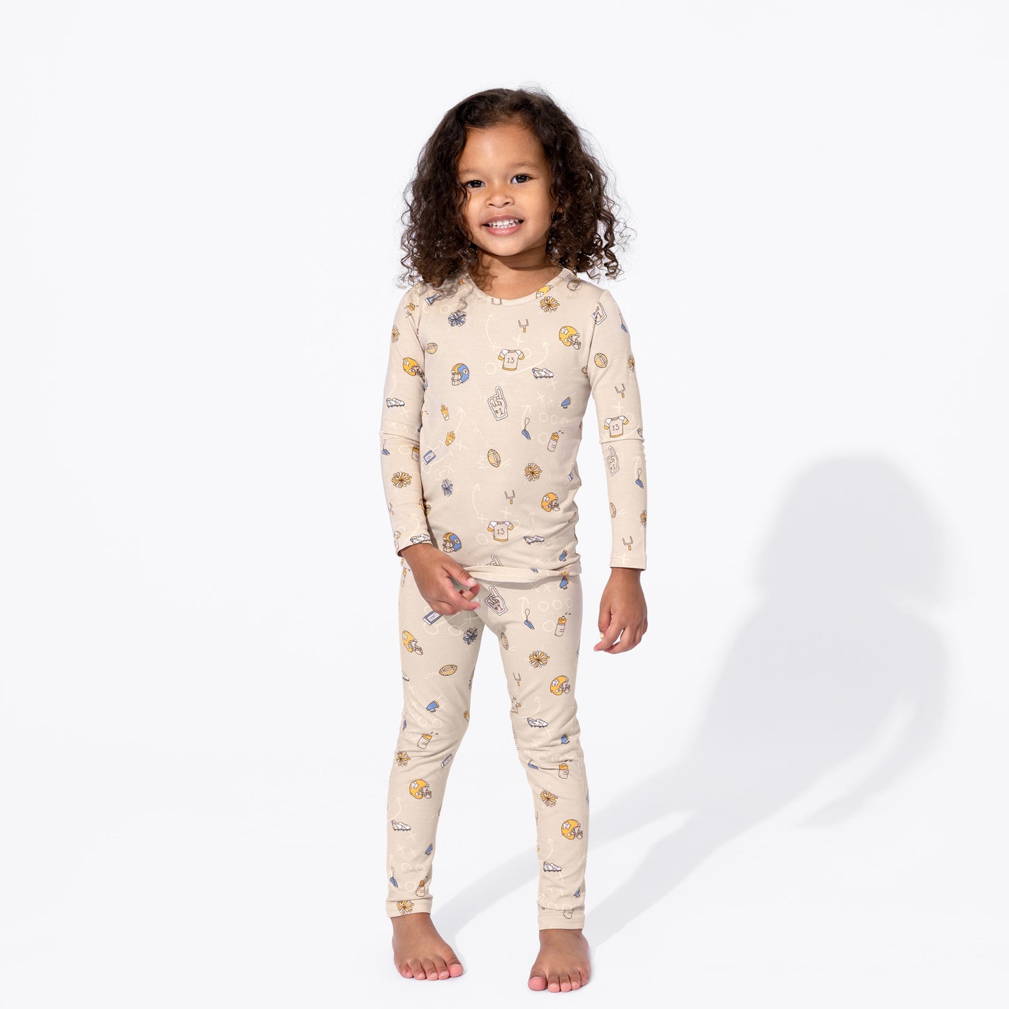 Football Bamboo Kids Pajama Short Set