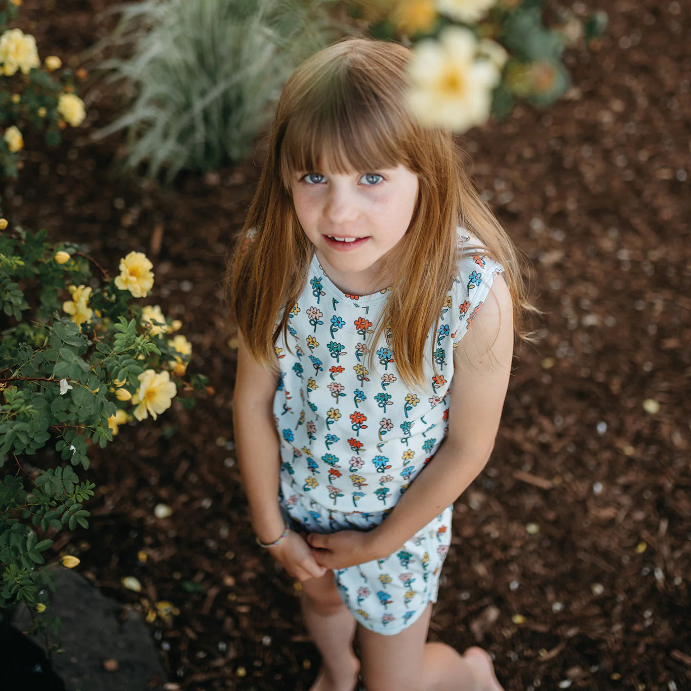 Graphic Flowers Daily Short Set