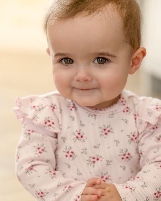 Ruffled Sleeve Floral footie