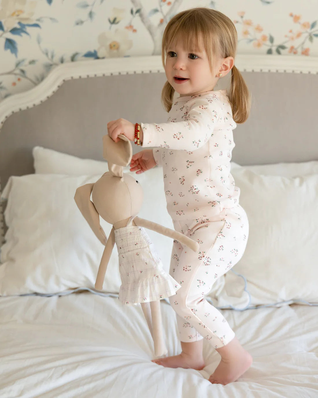 2 Piece Girls "Cameo Florals" 100% Cotton Pajama Set
