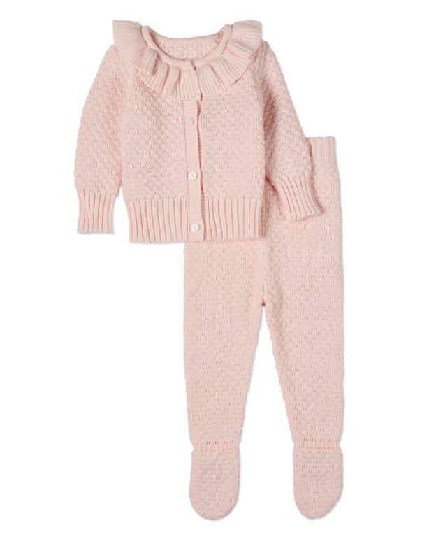Girls Knit Cardigan Set