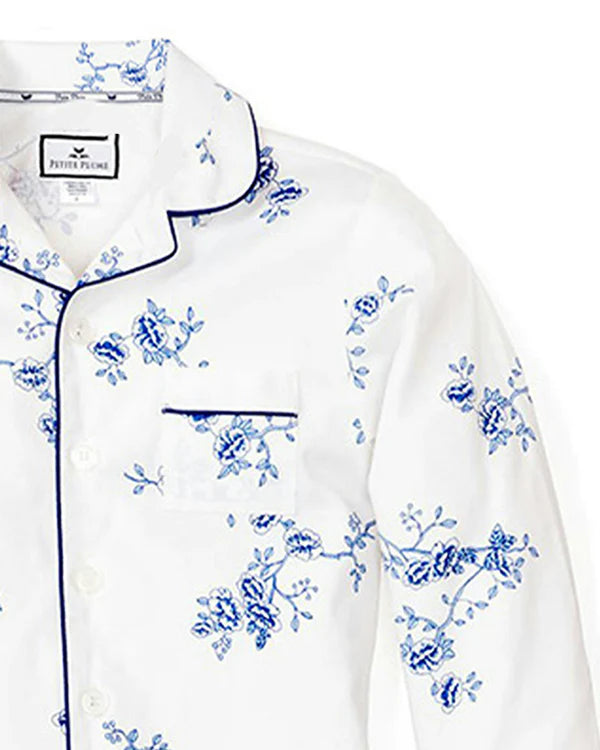 Indigo Floral Long Sleeve Pajama Set