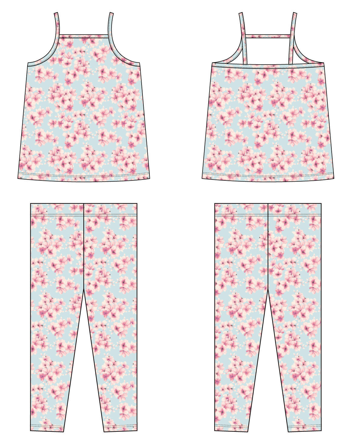 Tank Pajama - Cherry Blossoms