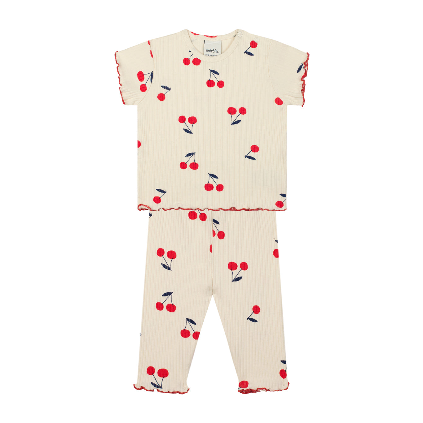 Cherry Tshirt + Tight Set with Red Stiches