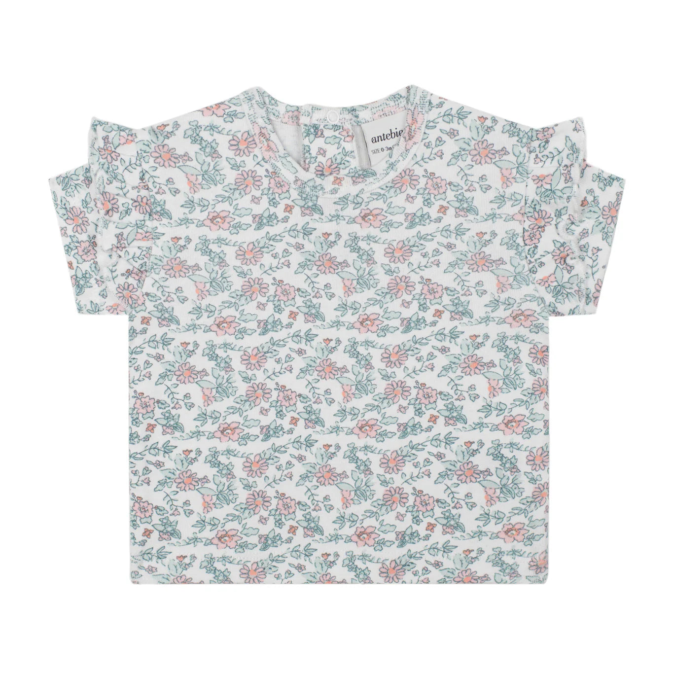 Mini Flowers Ruffled Tshirt + Shorts Set