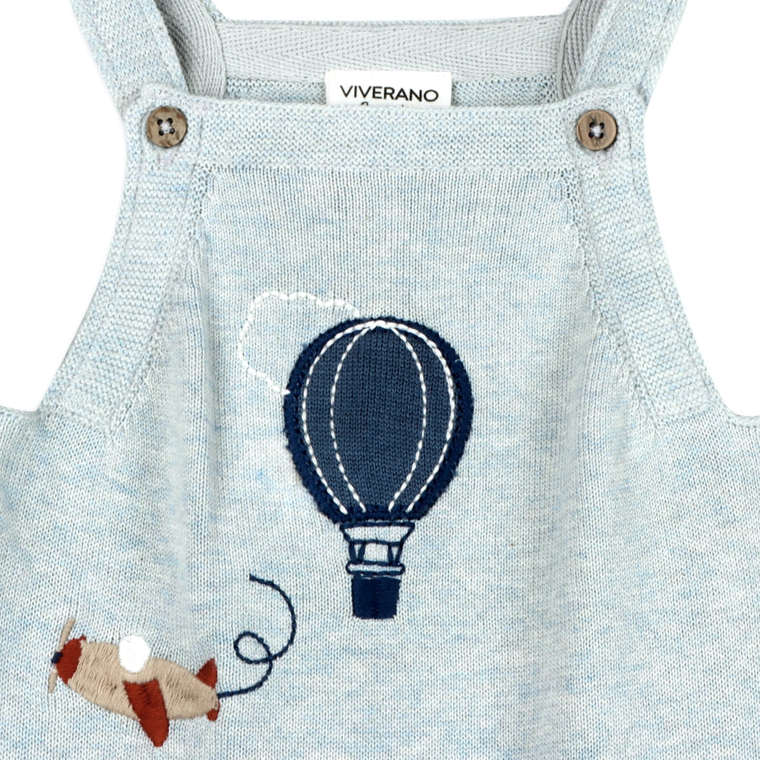 Hot Air Balloon Sweater Knit Baby Overall Set