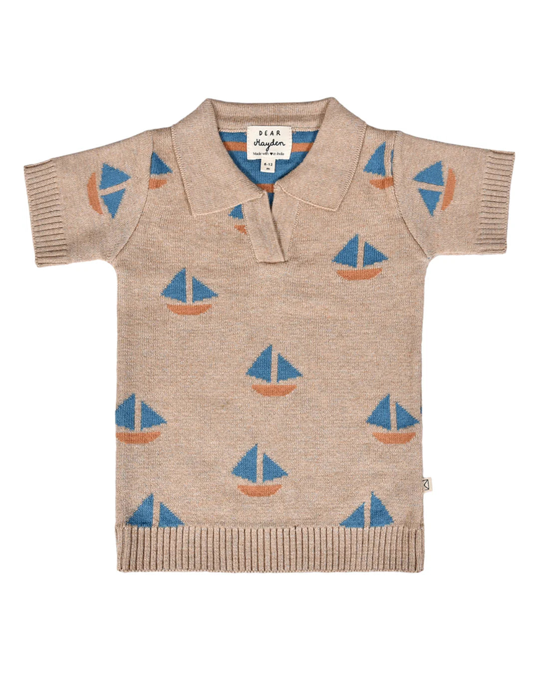 knit Polo and Short Set Sand