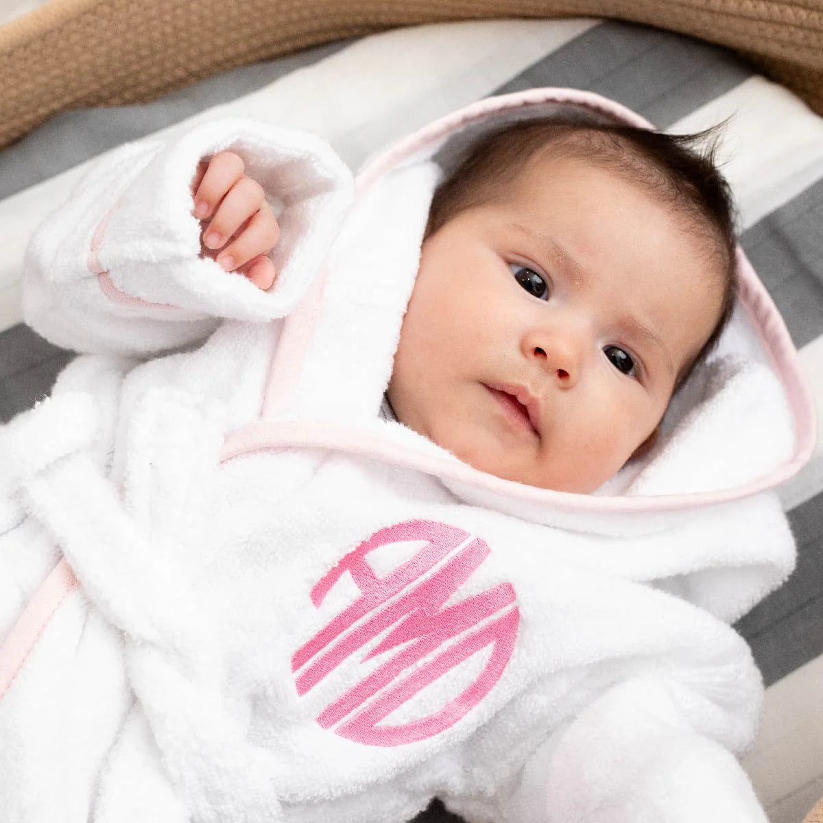 Terry Bathrobe_White + Pink | Girl