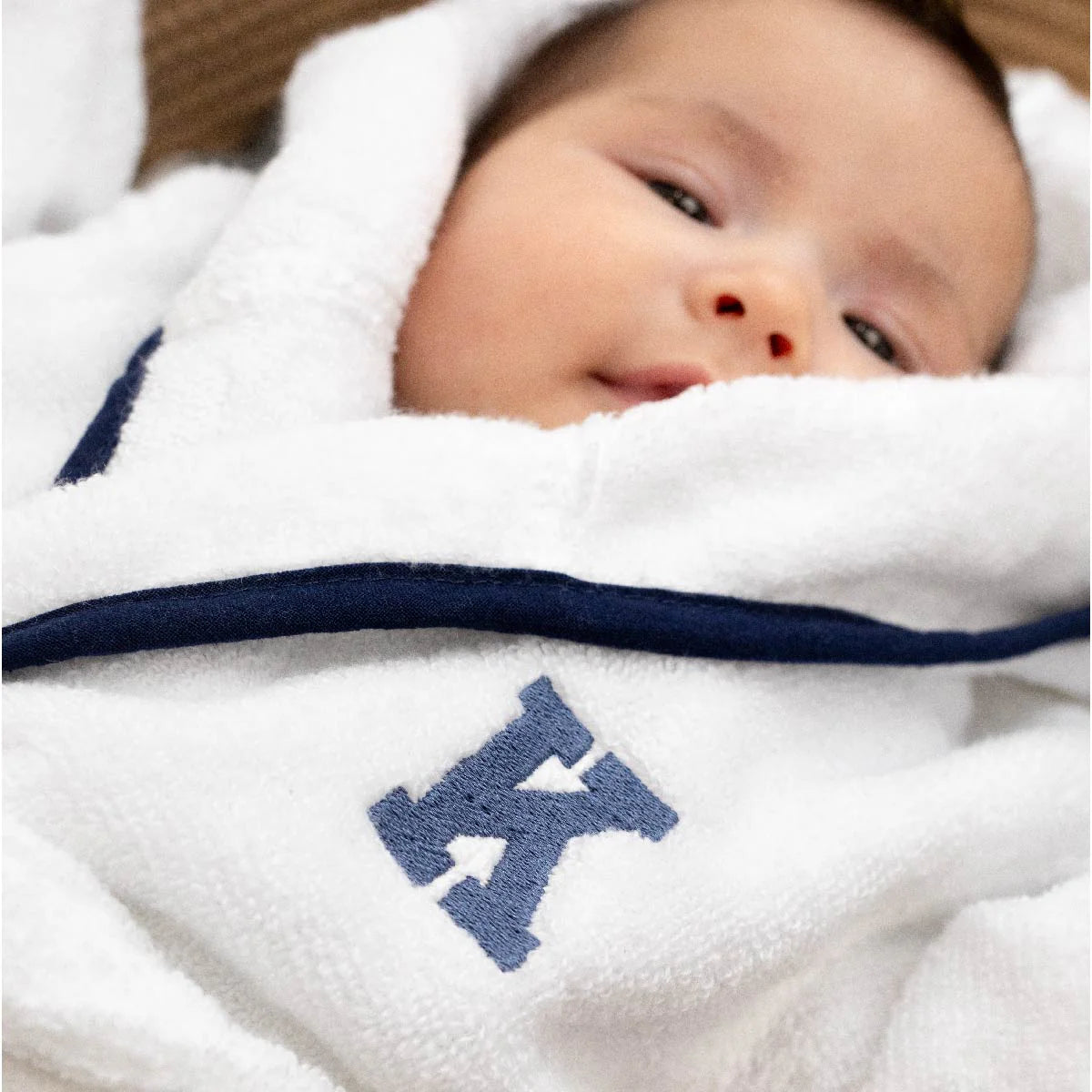 Terry Bathrobe_White + Navy | Boy
