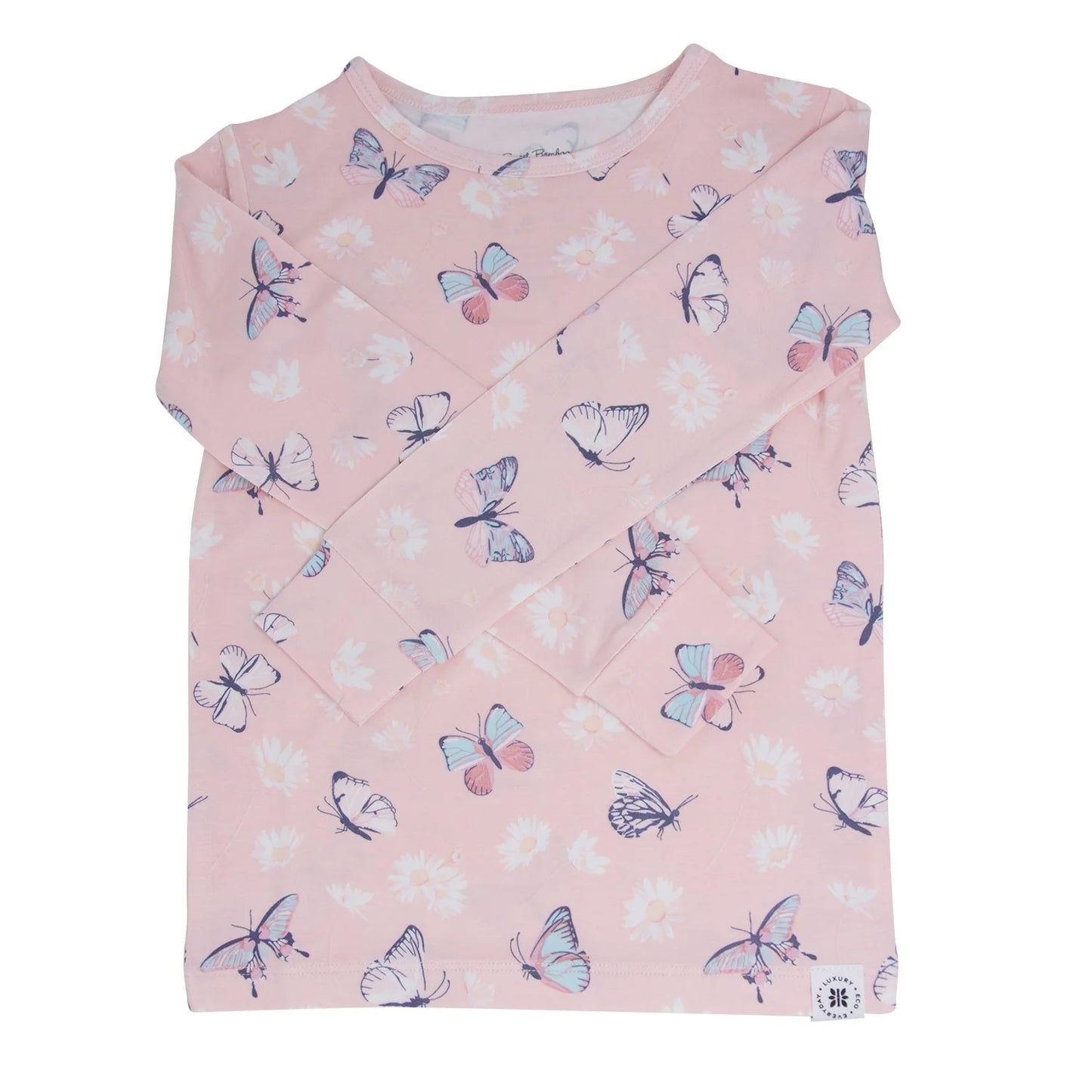 Butterfly Daisy Pink Long Sleeve Pajama Set