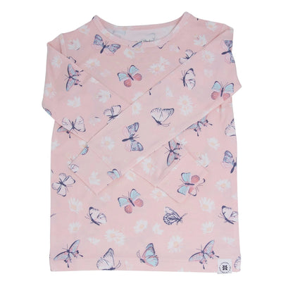 Butterfly Daisy Pink Long Sleeve Pajama Set