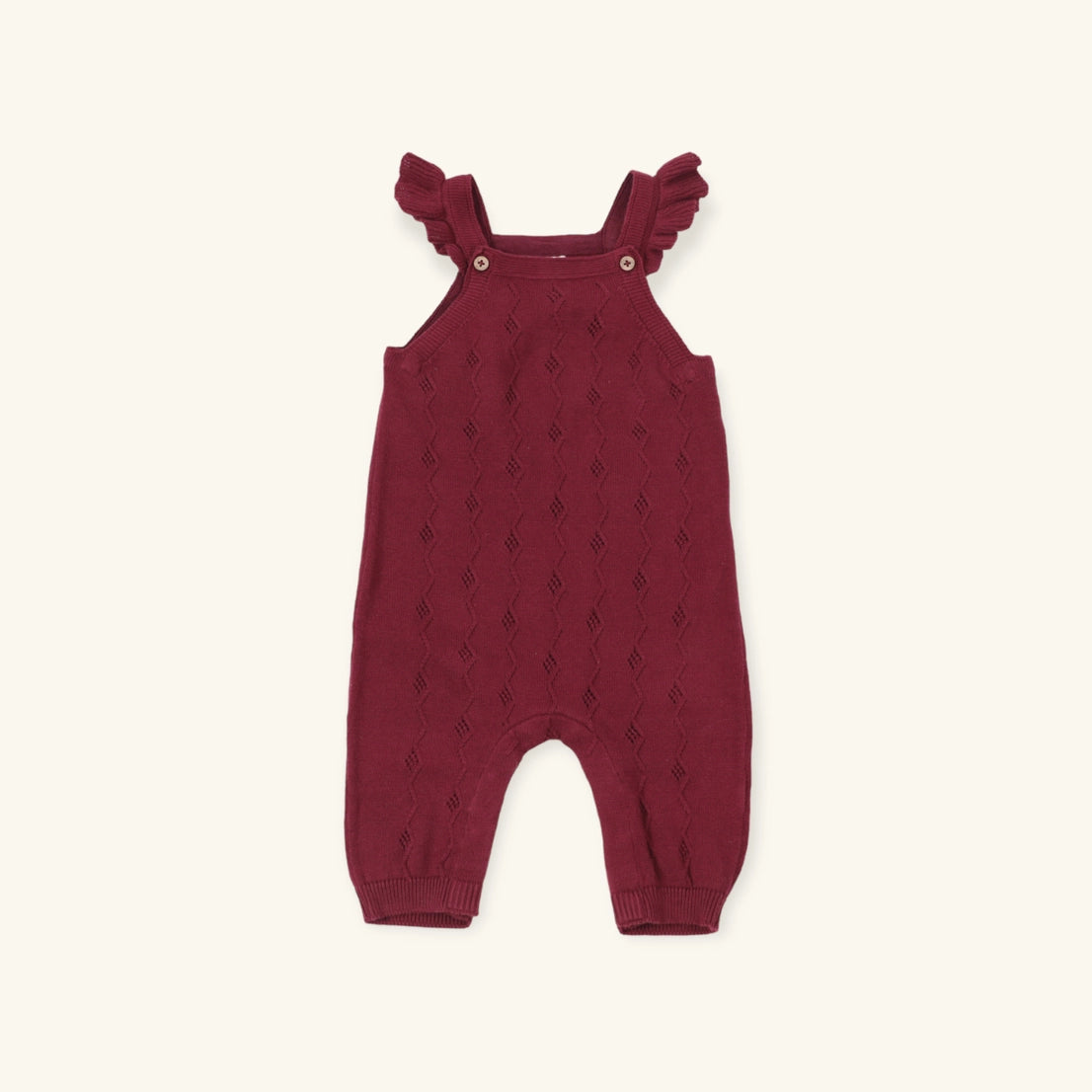 Ruffle Knit Overall+Floral Peter Pan Bodysuit Set
