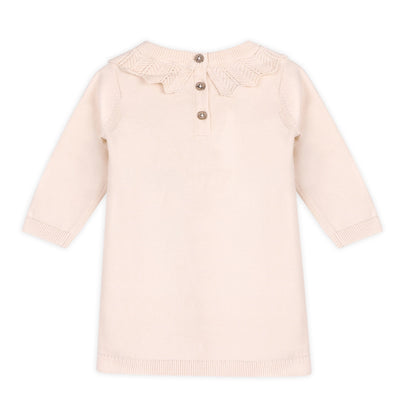 Emma Floral Embroidered Knit Baby Ruffle Dress