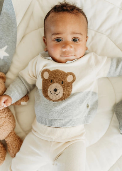 Cuddly Bear Applique Sweater & Pant Set