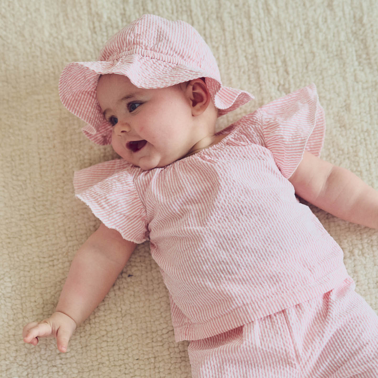 Seer Sucker Pants set with Hat