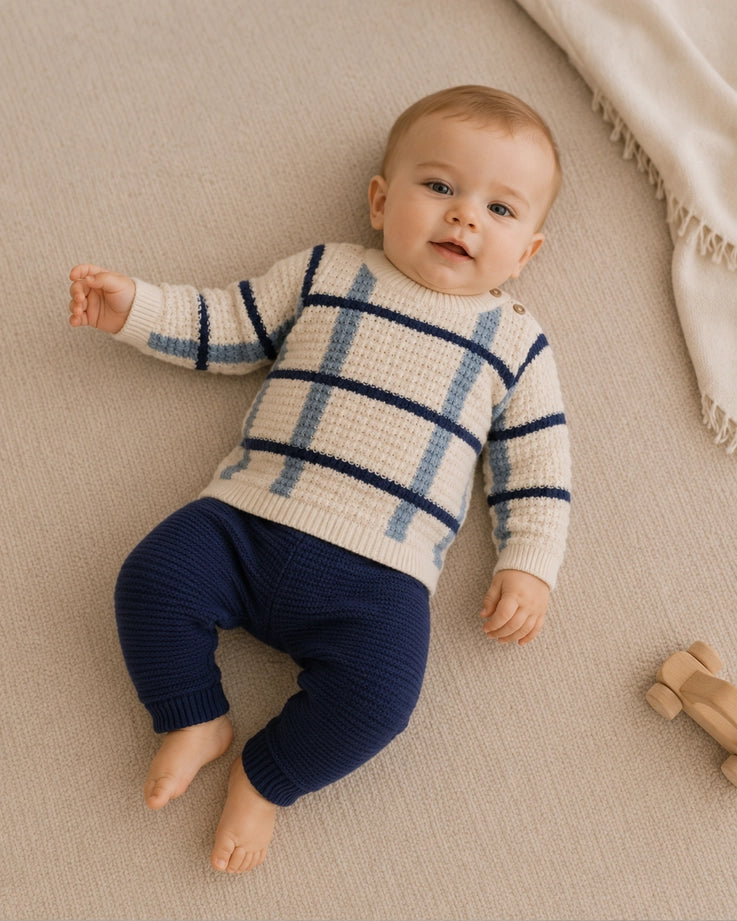 Henry Stripe Knit Baby Pullover & Pant Set