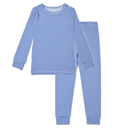 Cobalt Stripe Long Sleeve Pajama Set