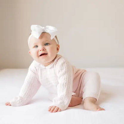 Pink Cable Knit Longall Onesies