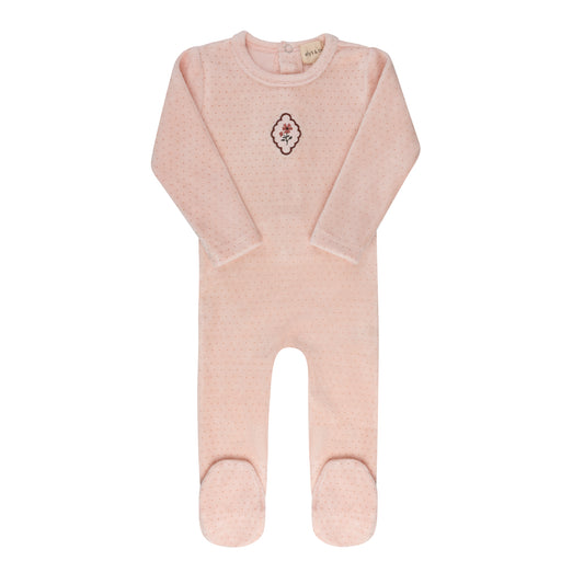 Pink Floral Dot Footie
