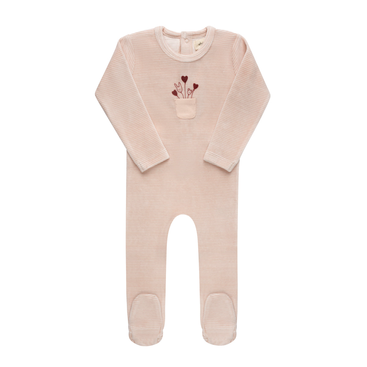 Stripe Ivory Pink Footie