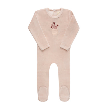 Stripe Ivory Pink Footie