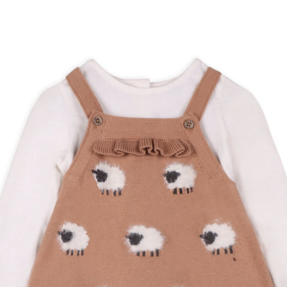 Sheep Jacquard Knit Baby Dress Set