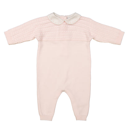 Pink Cable Knit Longall Onesies