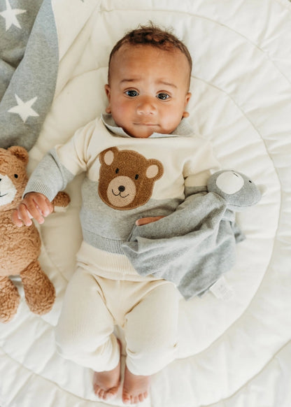 Cuddly Bear Applique Sweater & Pant Set