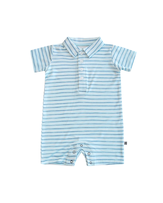 Blue Stripes Polo Romper
