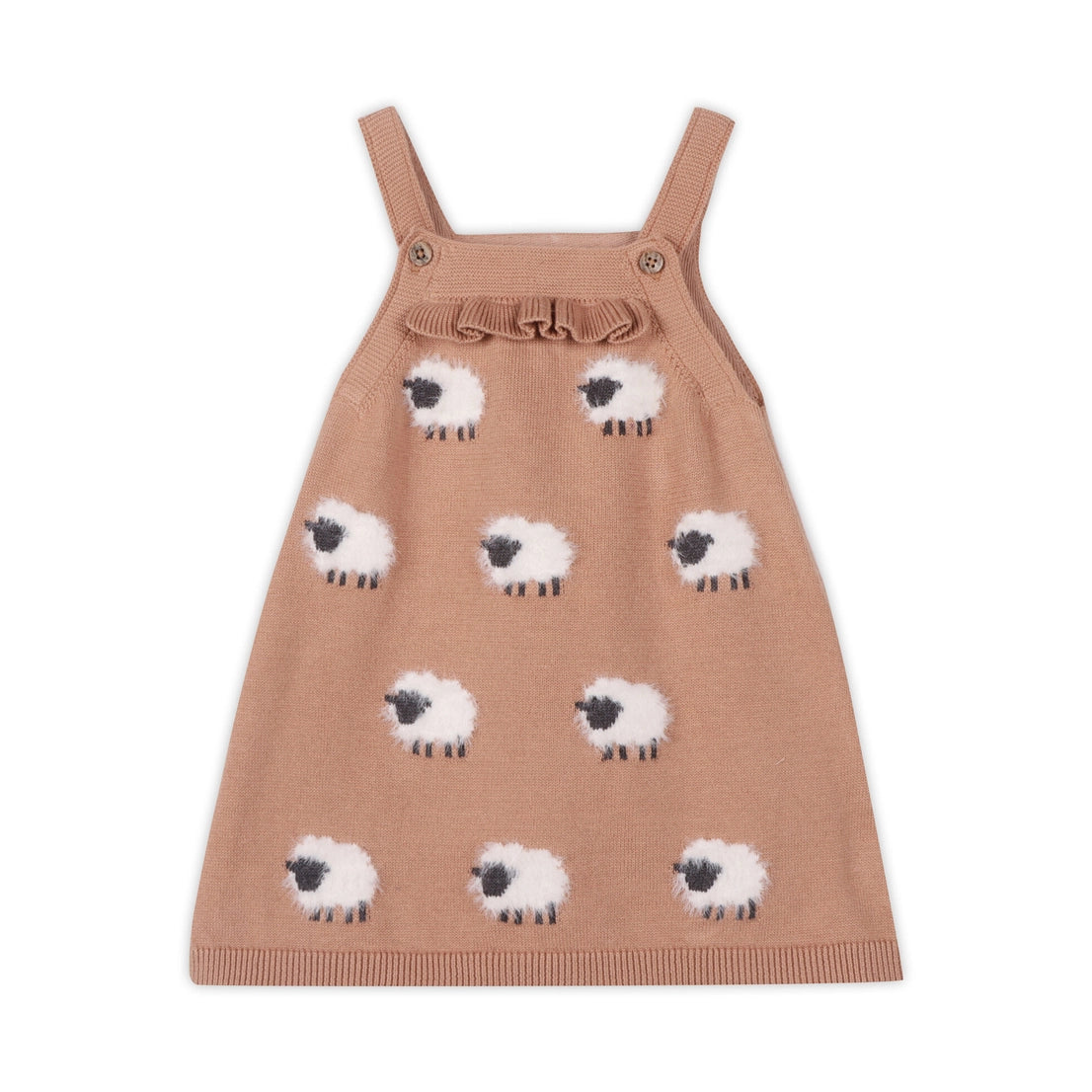 Sheep Jacquard Knit Baby Dress Set