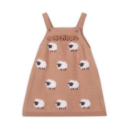 Sheep Jacquard Knit Baby Dress Set