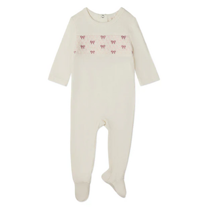 Pretty Bow Smocking Footie