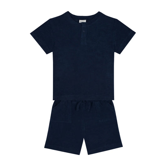 Navy Towel Daily Short Set