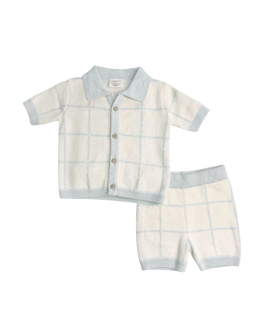 Checked Jacquard Shirt & Shorts Set