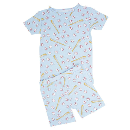 Little Slugger Blue Short Pajama Set