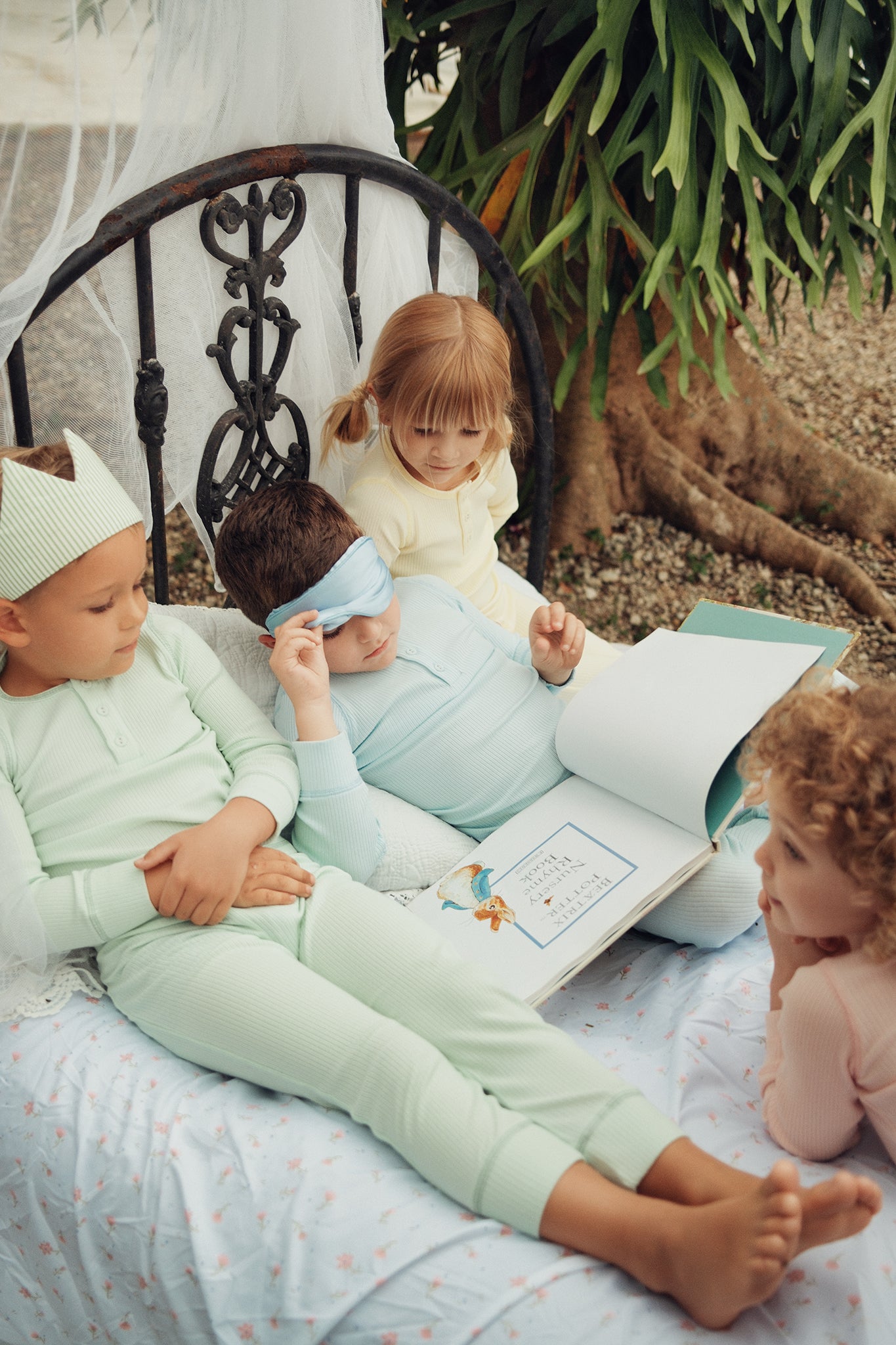 Blue Ribbed Henley Long Sleeve Pajama Set