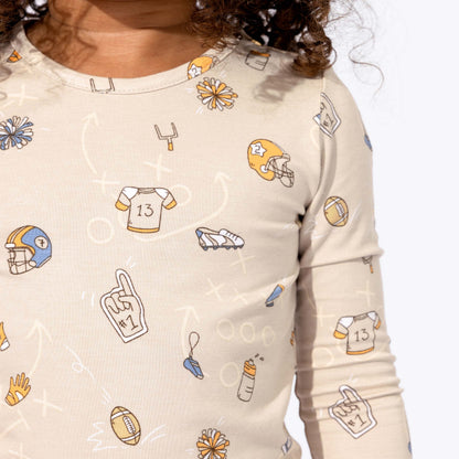 Football Bamboo Kids Pajama Short Set