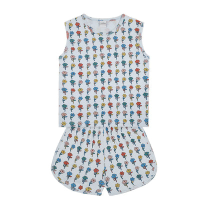 Graphic Flowers Daily Short Set