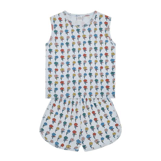Graphic Flowers Daily Short Set