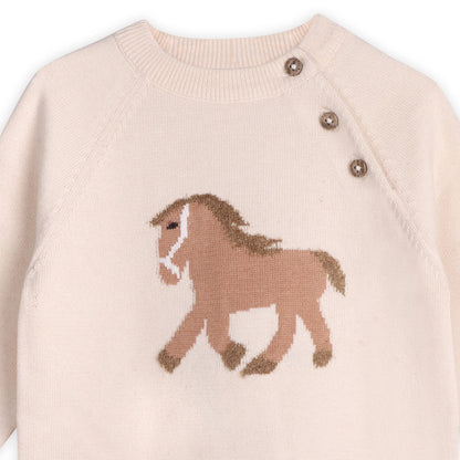 Horse Jacquard Sweater & Pants Set