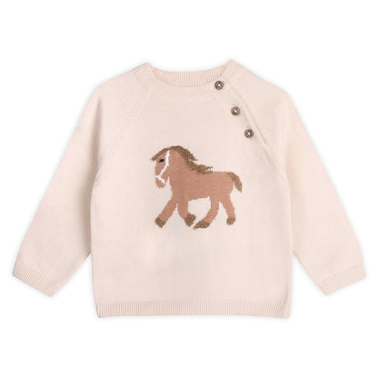 Horse Jacquard Sweater & Pants Set
