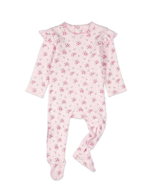 Ruffled Sleeve Floral footie