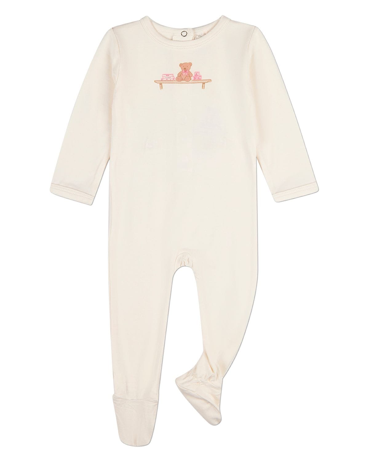 Pink Bear On A Shelf Footie