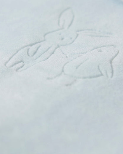 Blue Bunny Meets Chic Velour Footie with Beanie