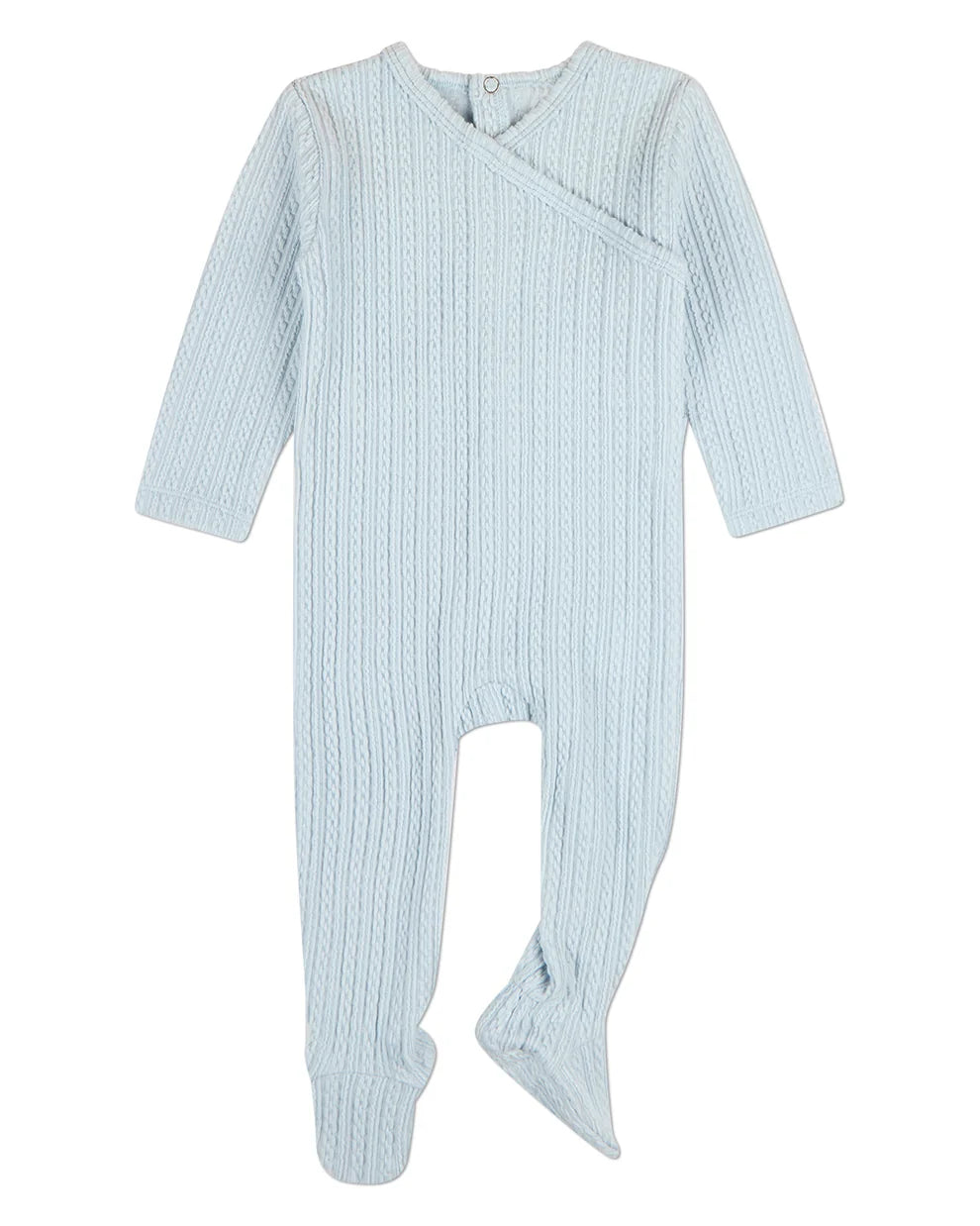 Blue Delicate Link Patterned Footie with Beanie