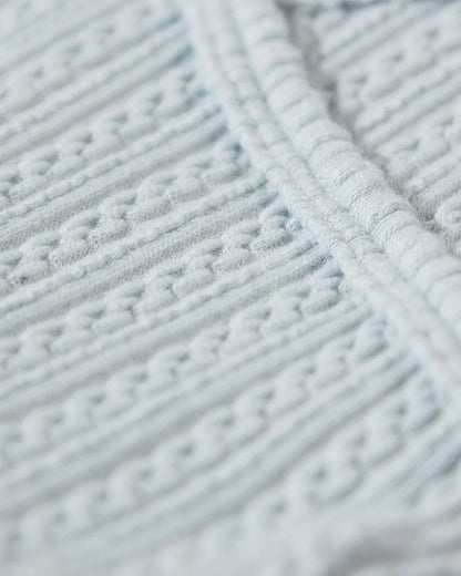 Blue Delicate Link Patterned Footie with Beanie