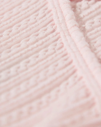 Pink Delicate Link Patterned Footie with Beanie