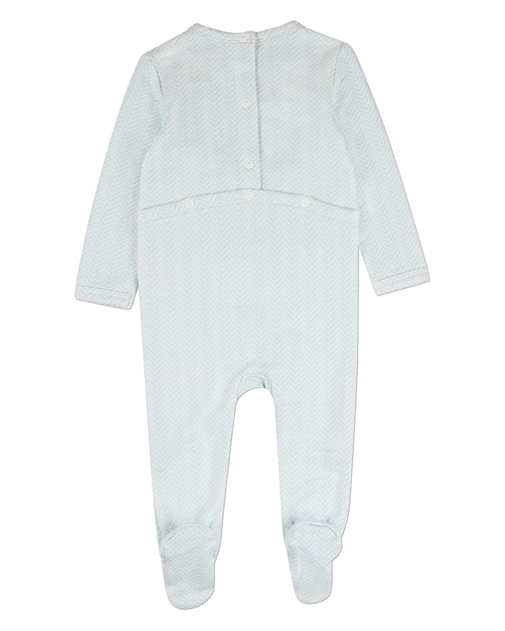 Blue Snuggly Bear Chevron Footie
